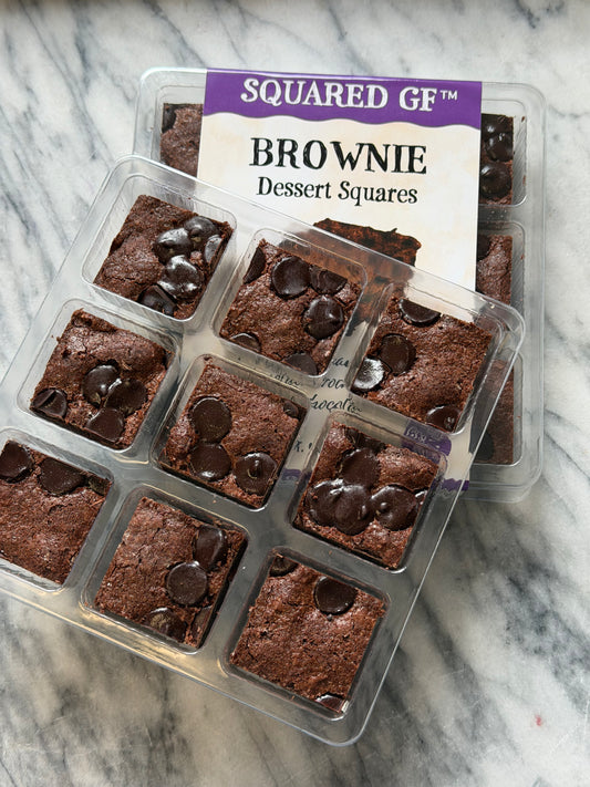 Dark Chocolate Chip Brownie Squares